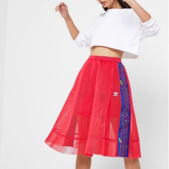 adidas pink mesh skirt